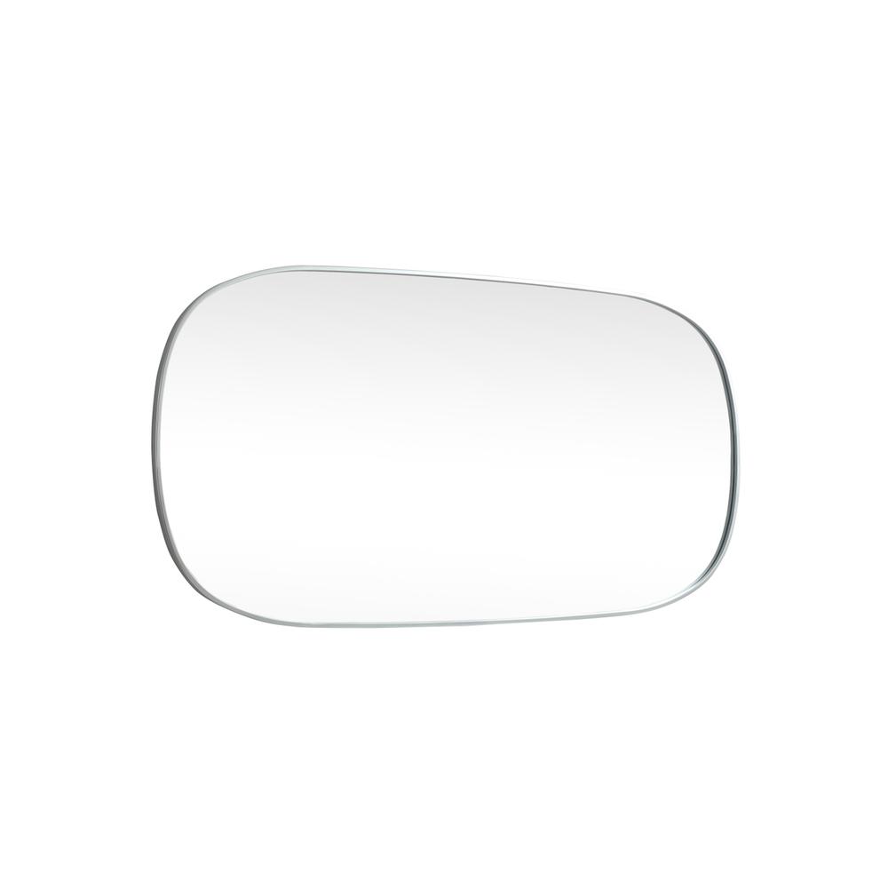Metal Frame Oval Mirror 30x60 Inch in Silver. Picture 9