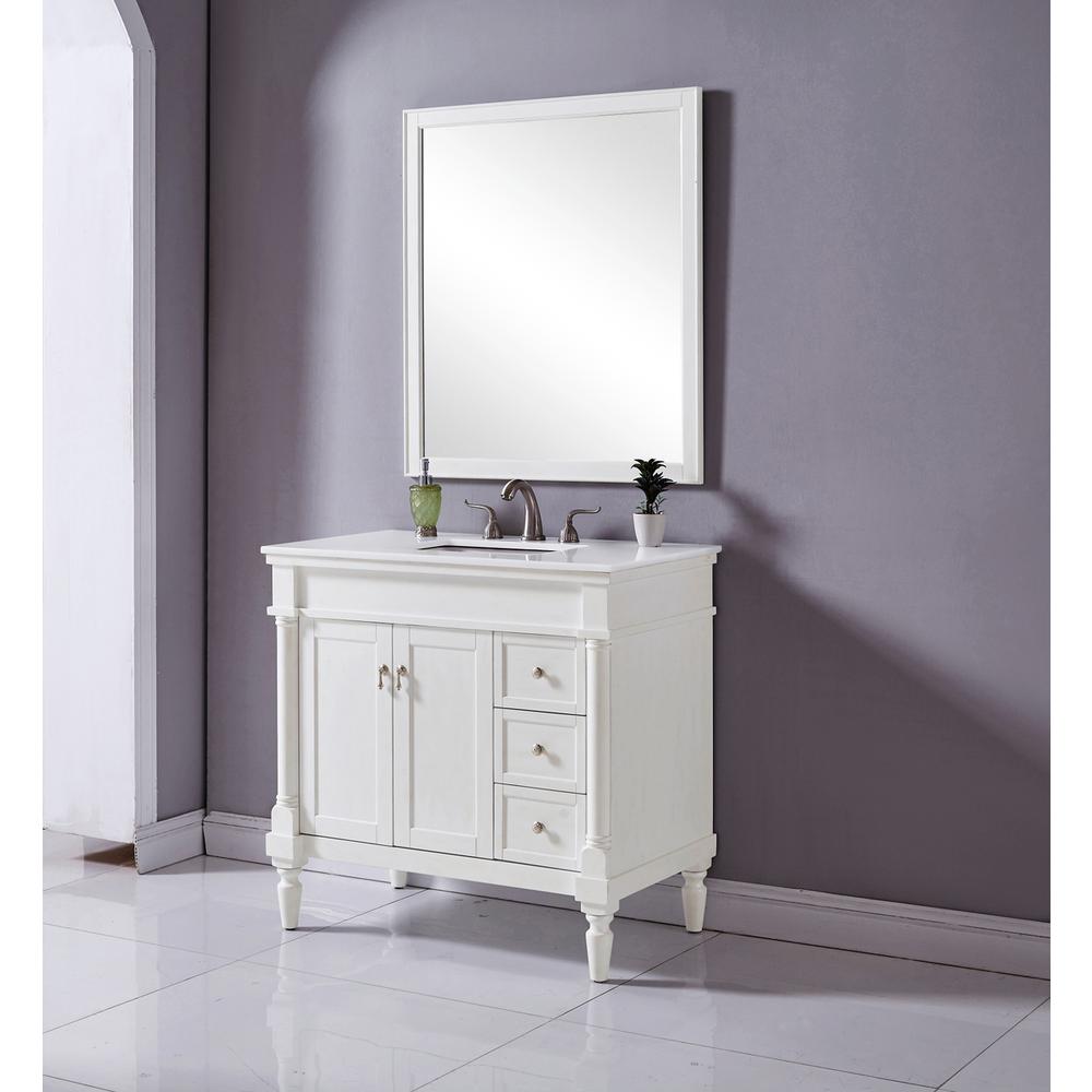 36 inch Single Bathroom vanity in Antique White. Picture 10