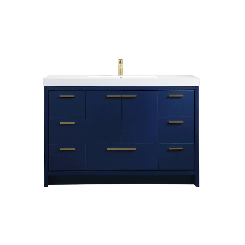 48 Inch Single Bathroom Vanity In Blue. Picture 1