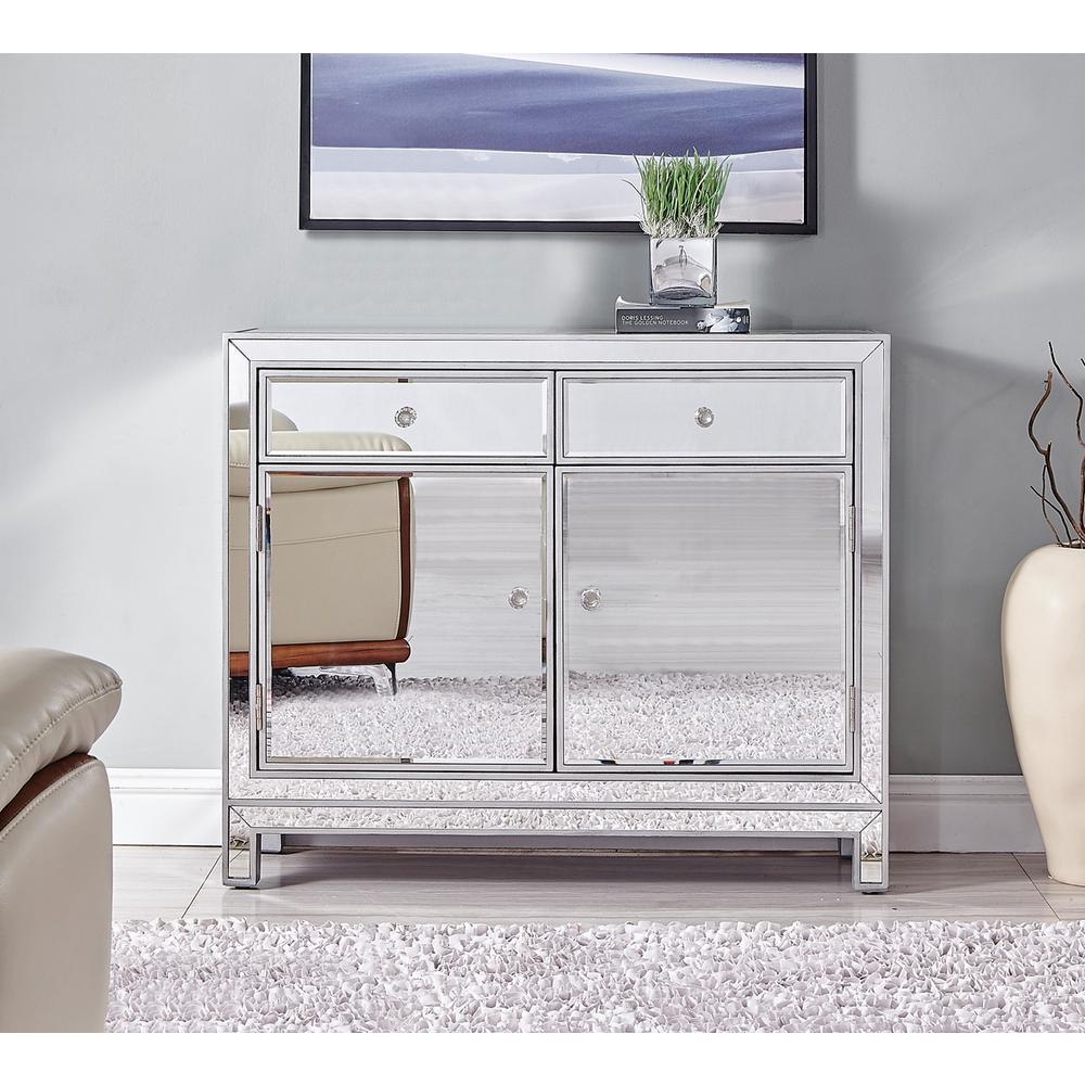 Nightstand 2 drawers 2 doors 38in. W x 12in. D x 32in. H in antique silver paint. Picture 11