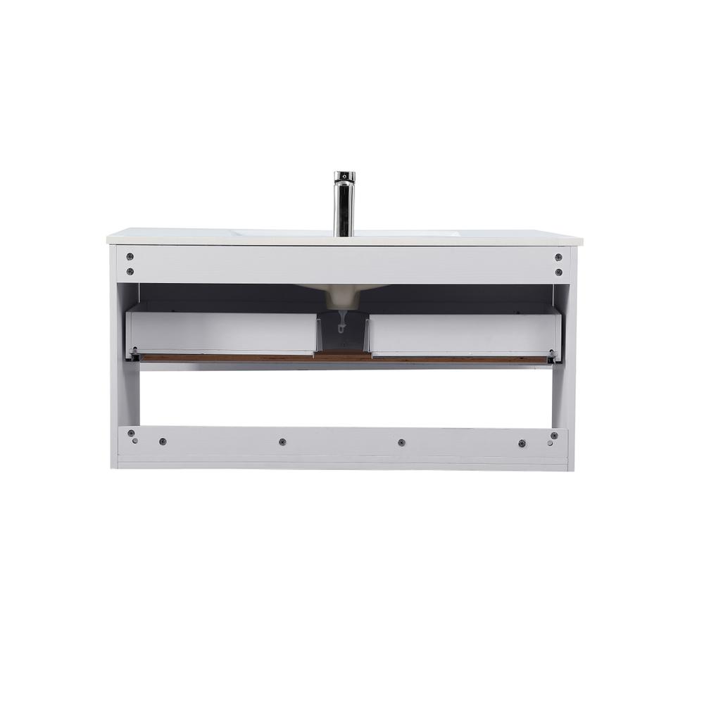 40 inch  Single Bathroom Floating Vanity in White. Picture 12