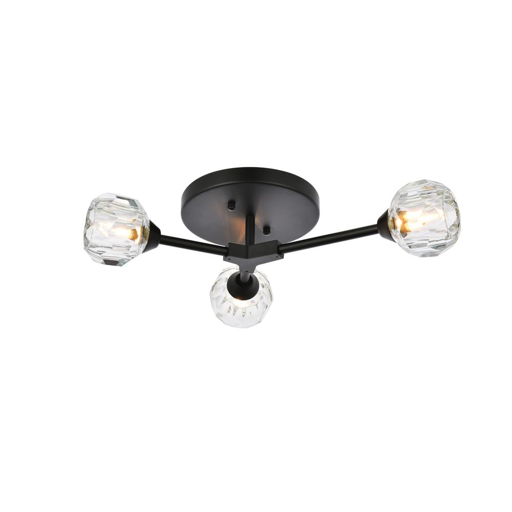 Zayne 3 Light Flush Mount in Black. Picture 2