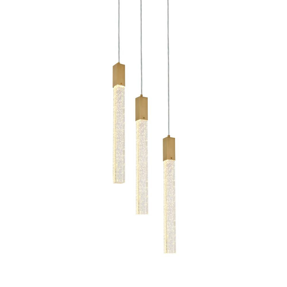 Weston 3 lights pendant in satin gold. Picture 2