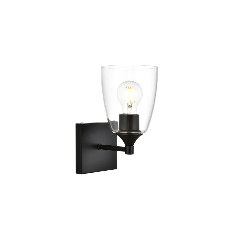 Gianni 1 light Black and Clear Bath Sconce. Picture 3
