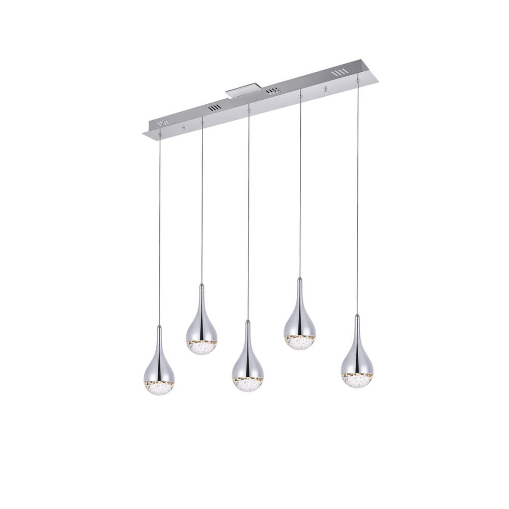 Amherst Collection LED 5-light chandelier 34in x 4in x 9in chrome finish. Picture 2