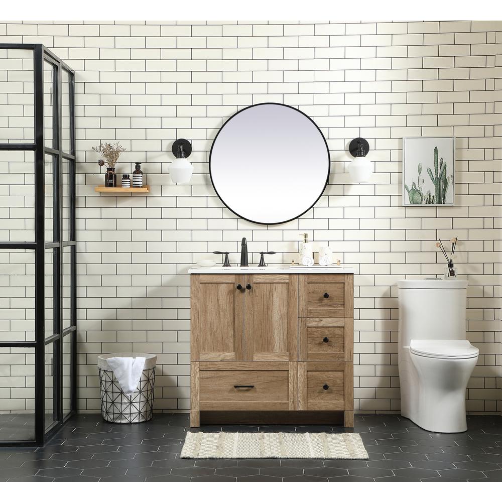 36 inch Single bathroom vanity in natural oak. Picture 4