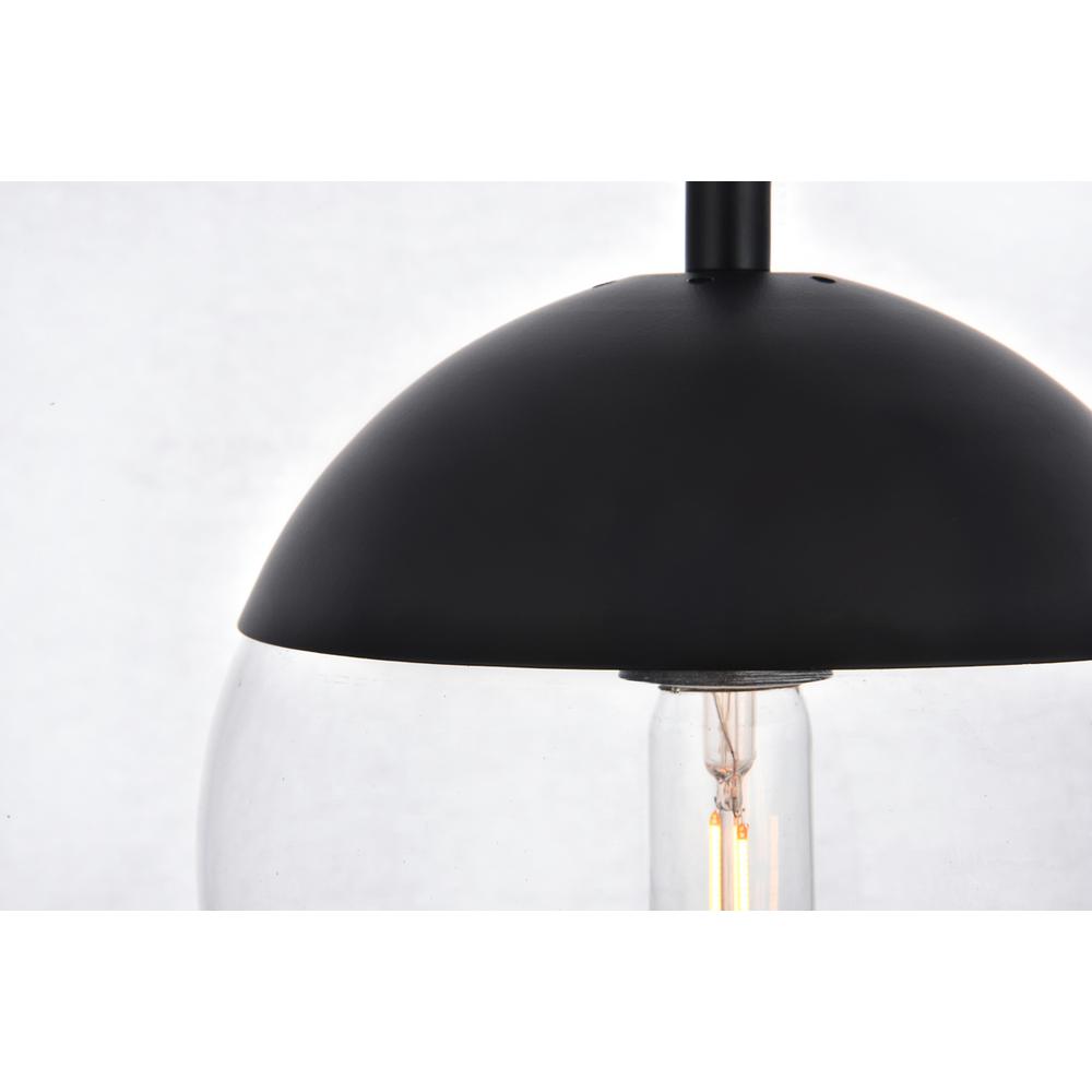Eclipse 1 Light Black Pendant With Clear Glass. Picture 4