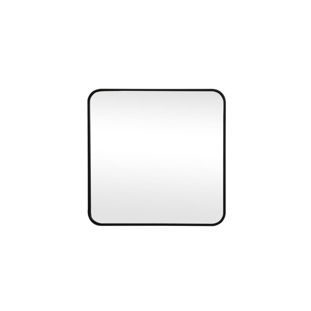 Soft corner metal square mirror 24x24 inch in Black. Picture 1