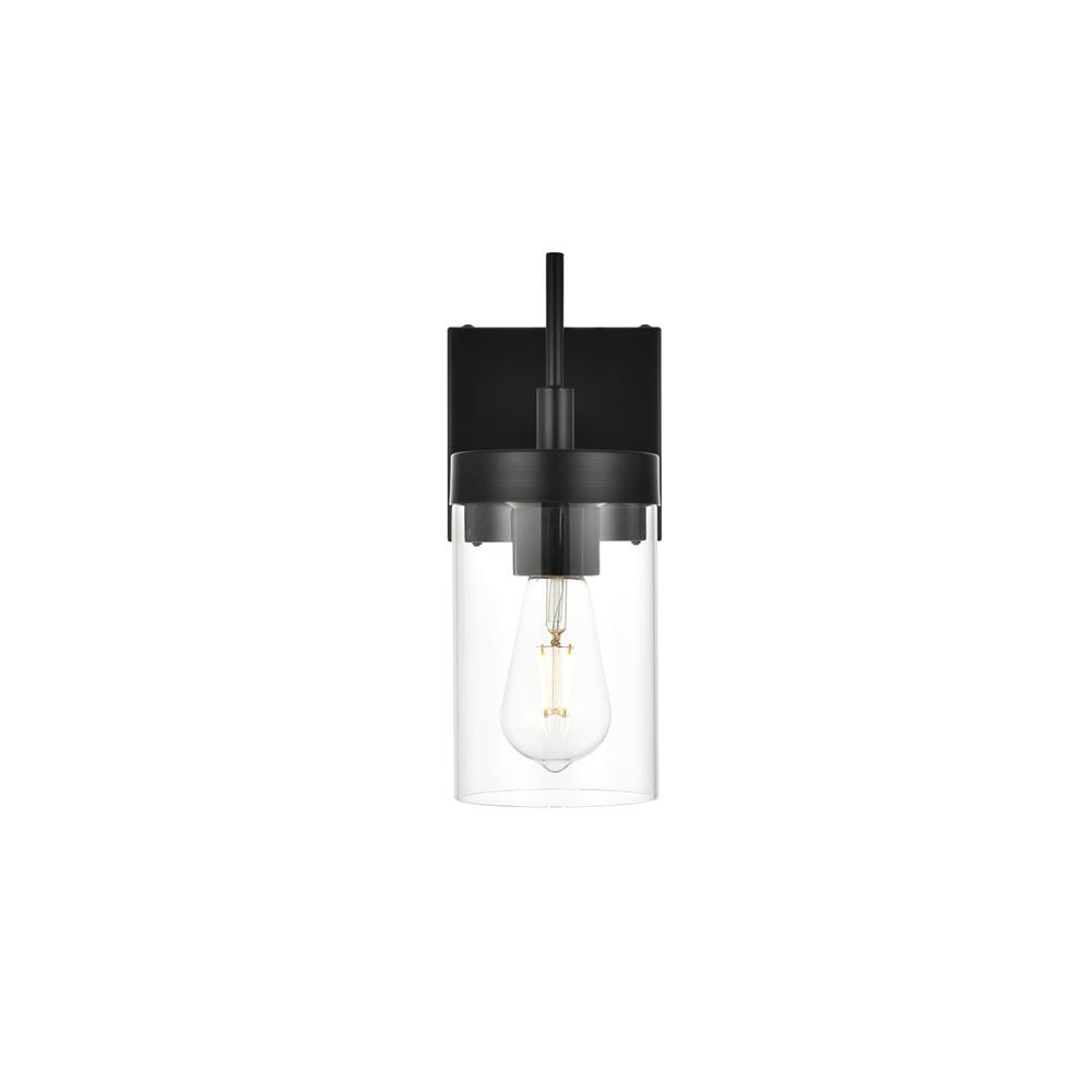 Benny 1 light Black and Clear Bath Sconce. Picture 1