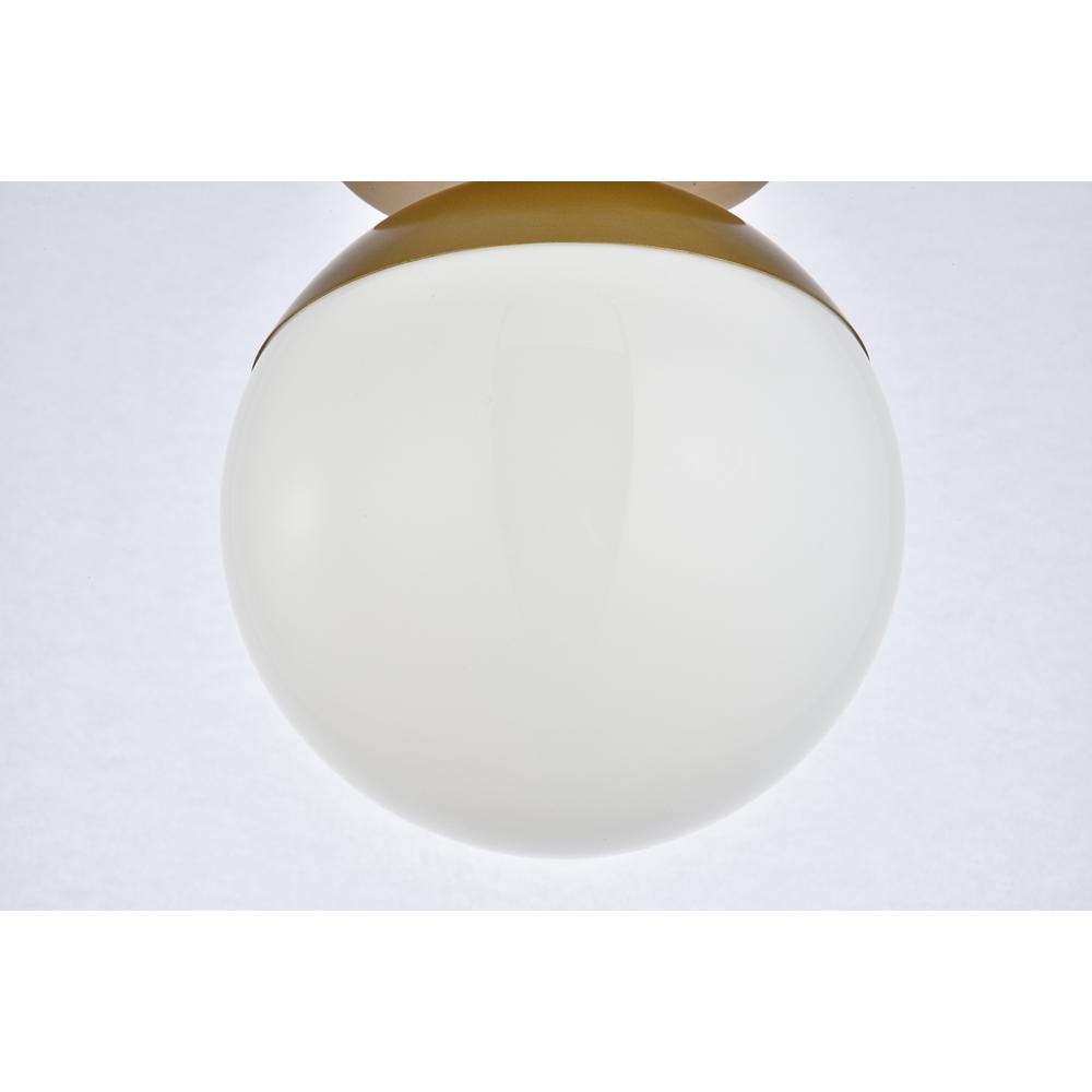 Eclipse 1 Light Brass Flush Mount With Frosted White Glass. Picture 4