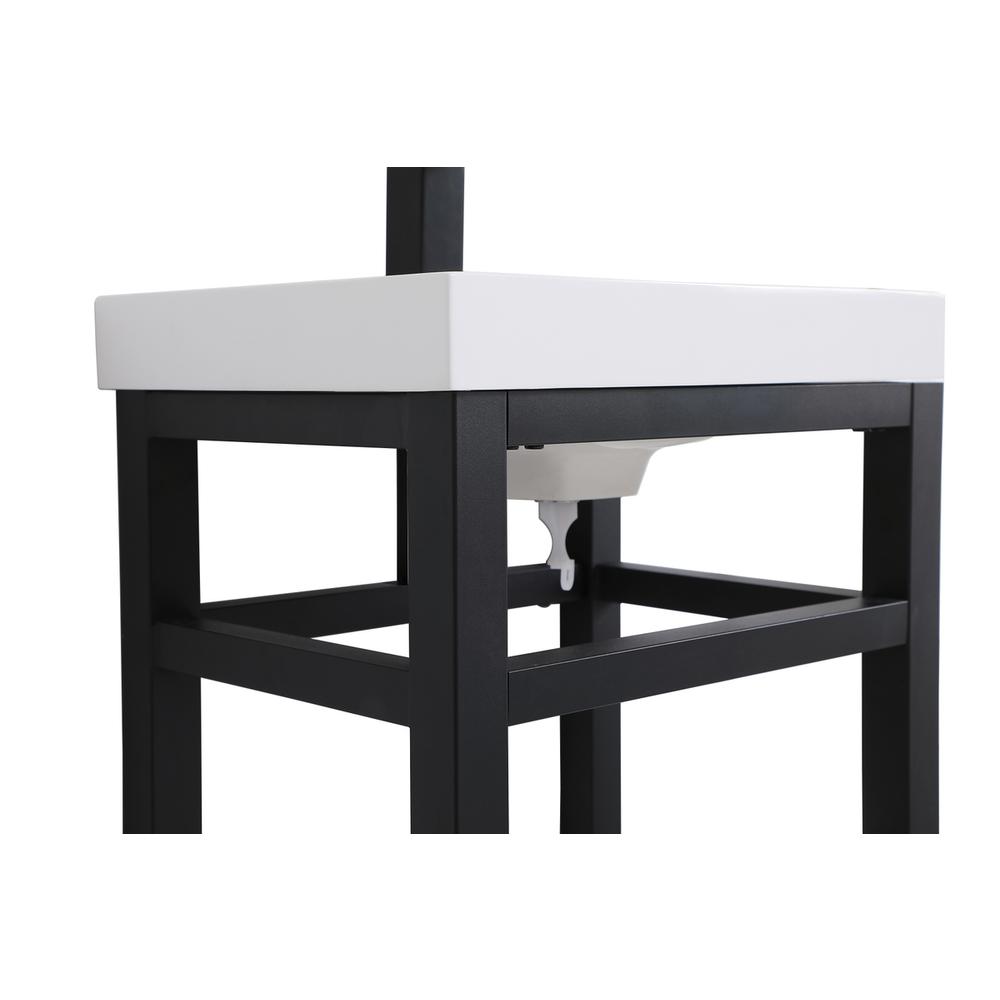 18 inch Single Bathroom Metal Vanity in Black. Picture 10