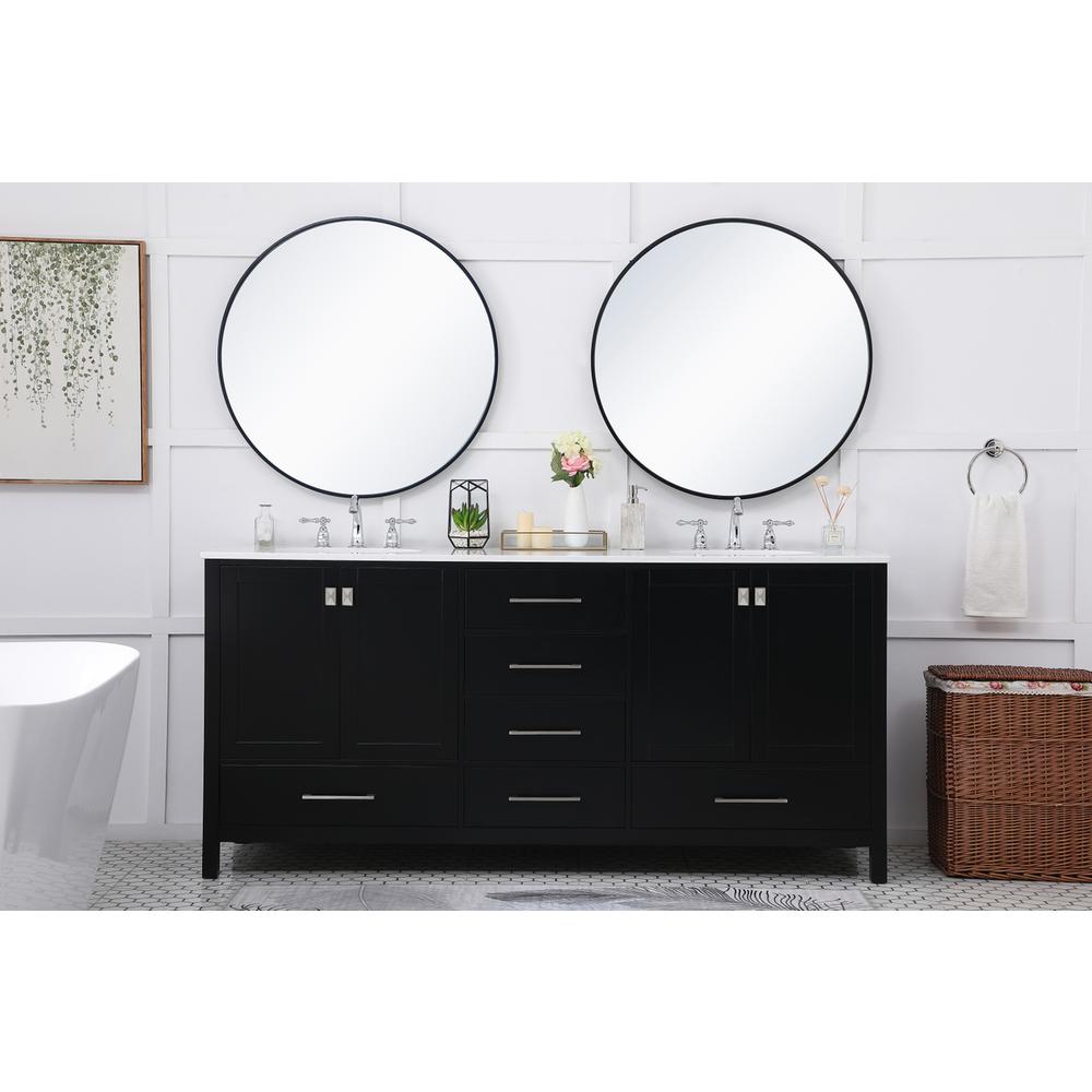 72 inch Double Bathroom Vanity in Black. Picture 4