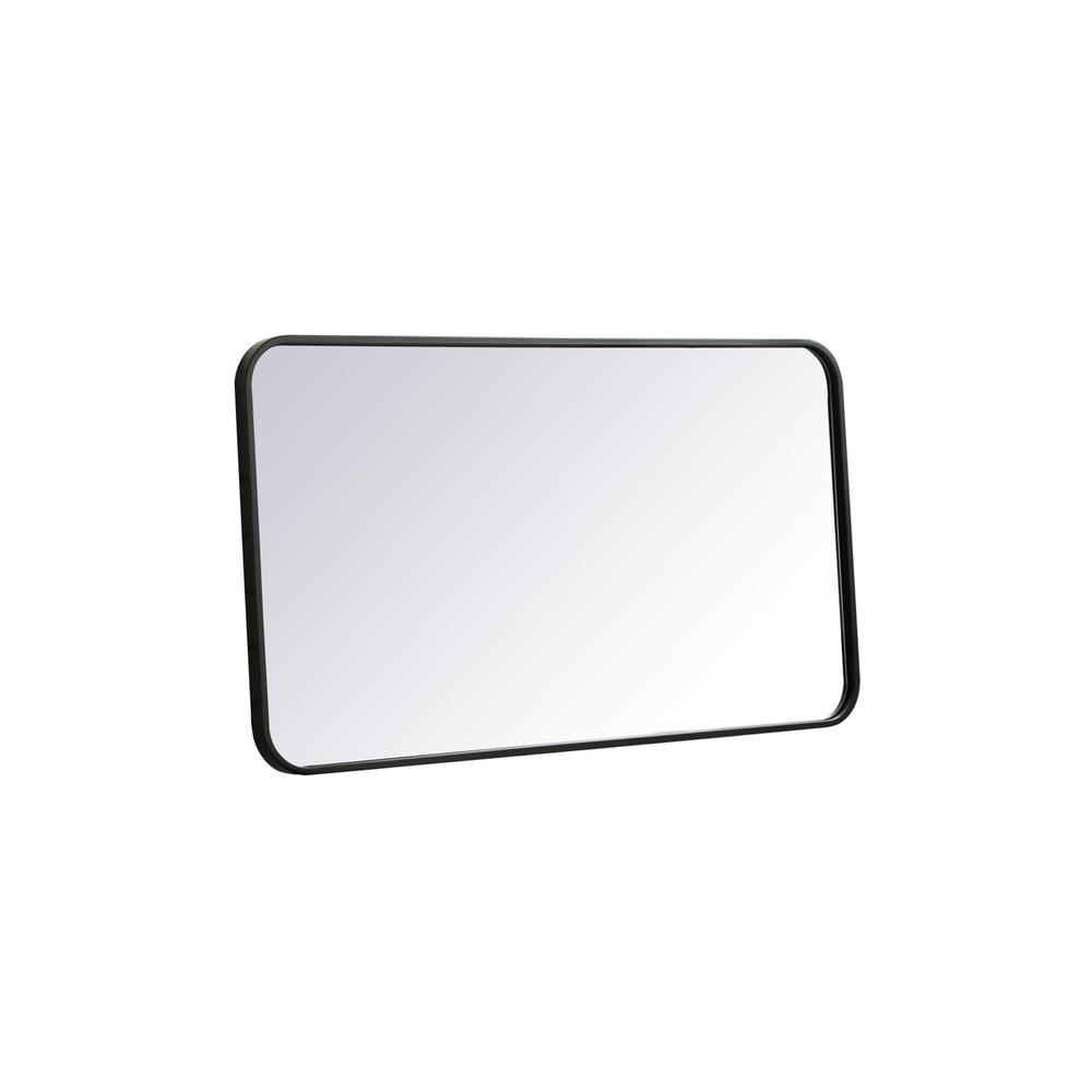 Soft corner metal rectangular mirror 20x36 inch in Black. Picture 7