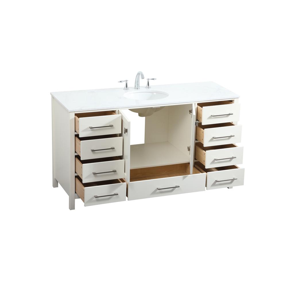 60 inch Single bathroom vanity in white. Picture 9