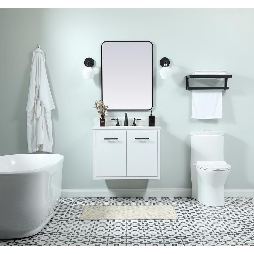 30 inch Single bathroom vanity in white with backsplash. Picture 7