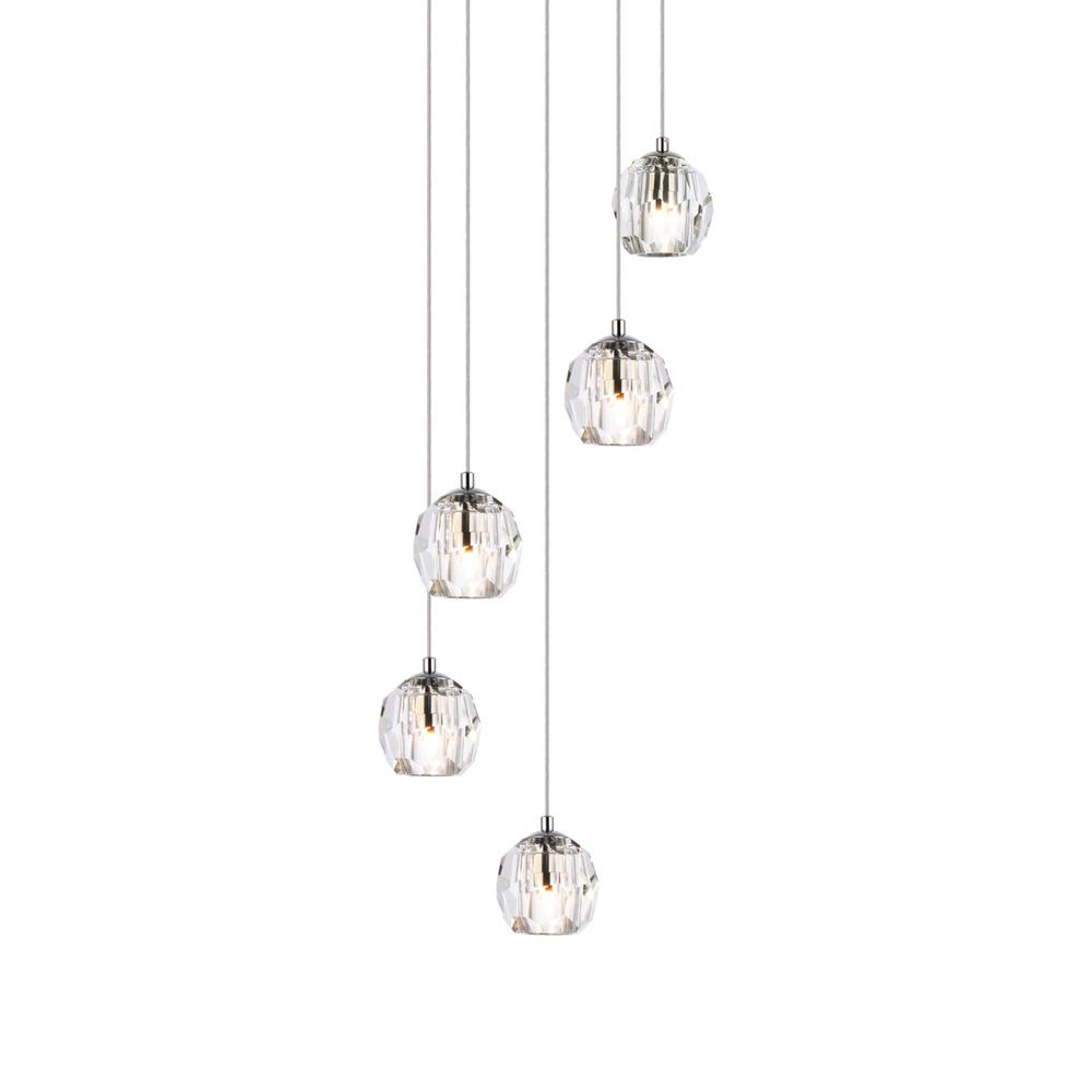 Eren 5 lights Chrome pendant. Picture 2