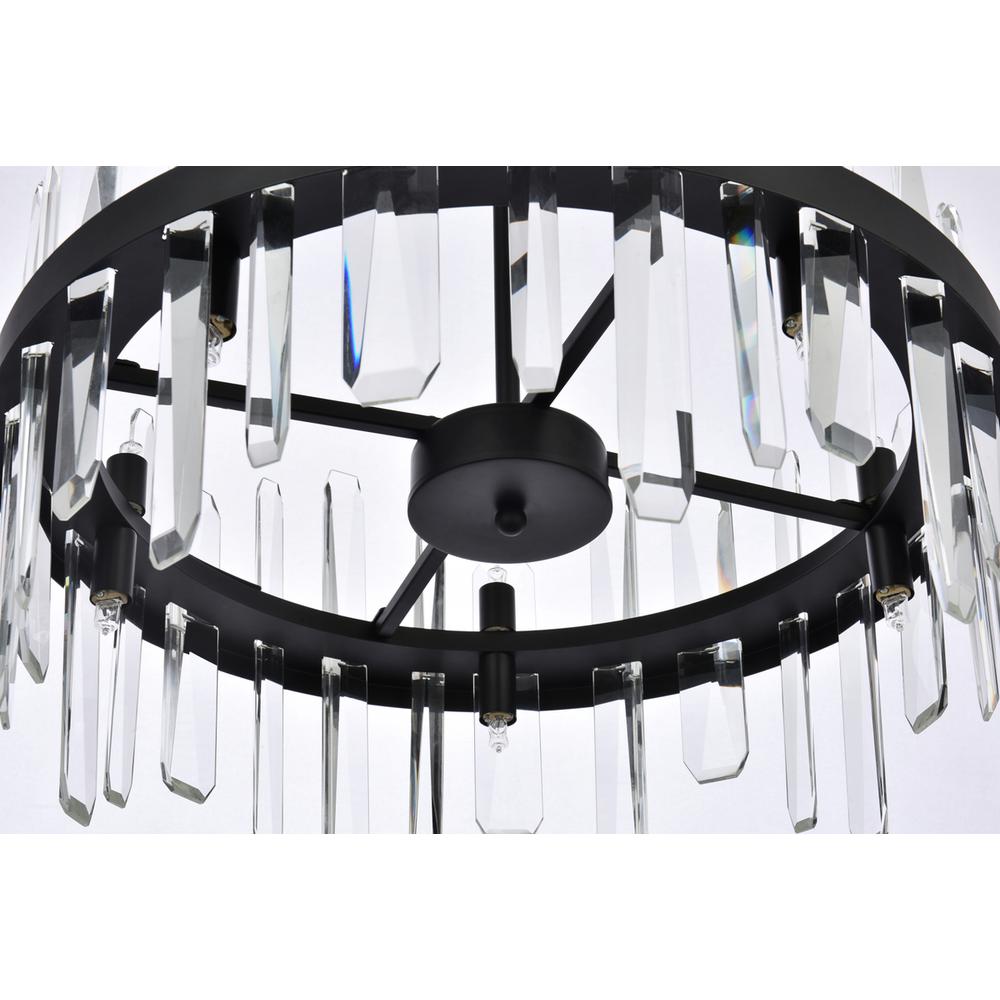 Serena 20 inch crystal round pendant in black. Picture 4