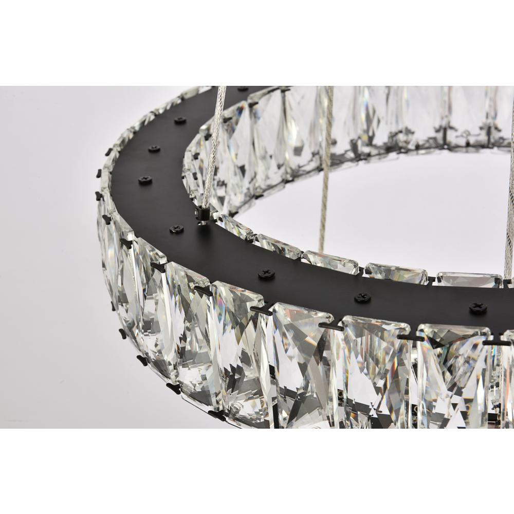 Monroe 18 inch LED two ring pendant in black. Picture 5