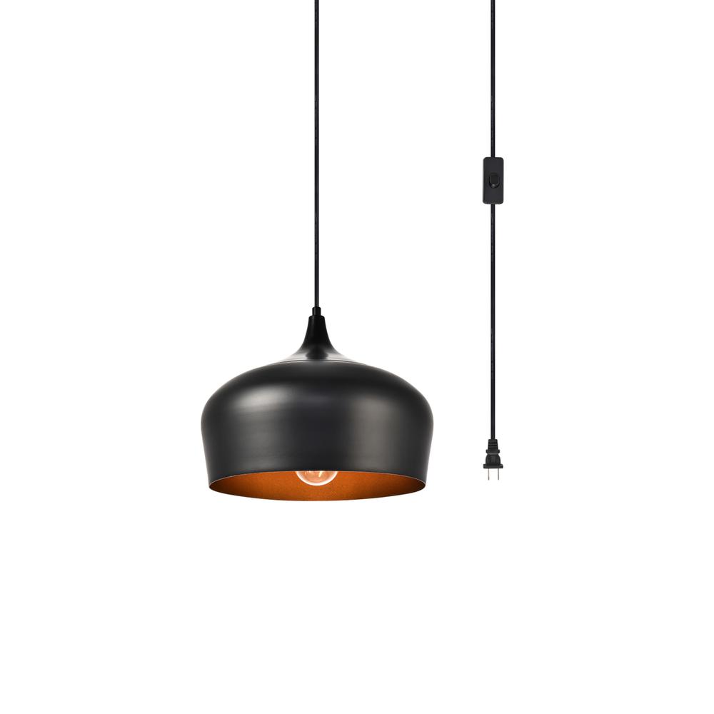 Nora 1 Light Black plug-in pendant. Picture 2