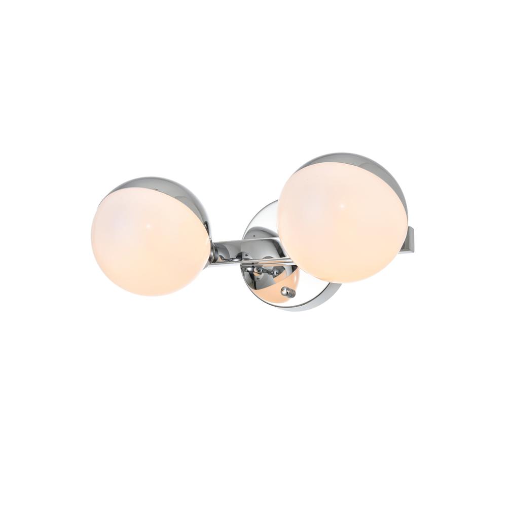 Majesty 2 light Chrome and frosted white Bath Sconce. Picture 2
