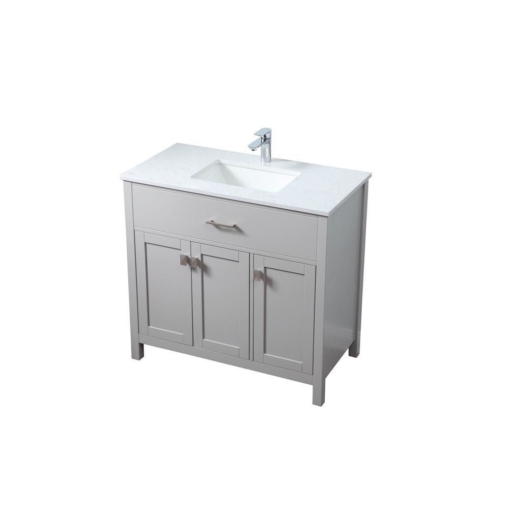 36 Inch SIngle Bathroom Vanity In Grey. Picture 8