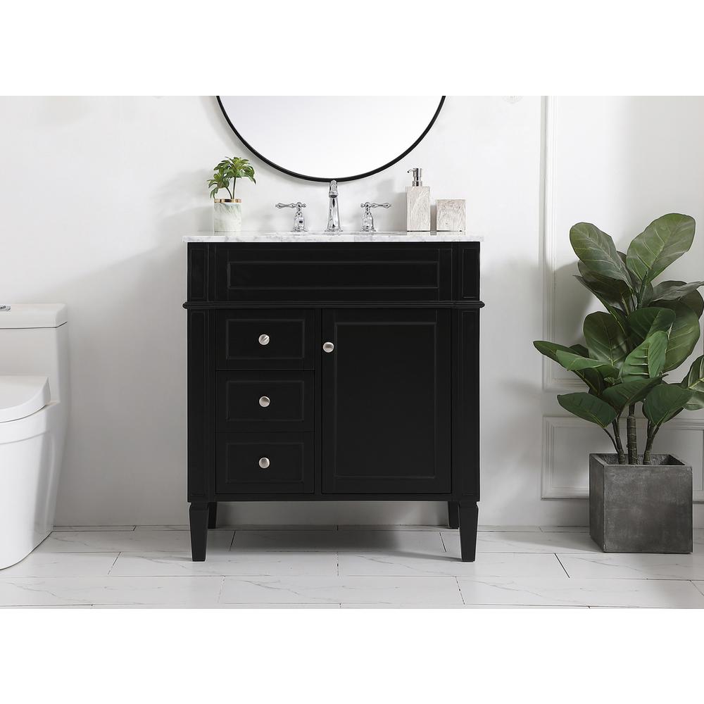 32 inch Single bathroom vanity in Black. Picture 14