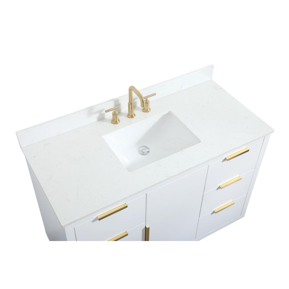 48 inch Single bathroom vanity in white with backsplash. Picture 10