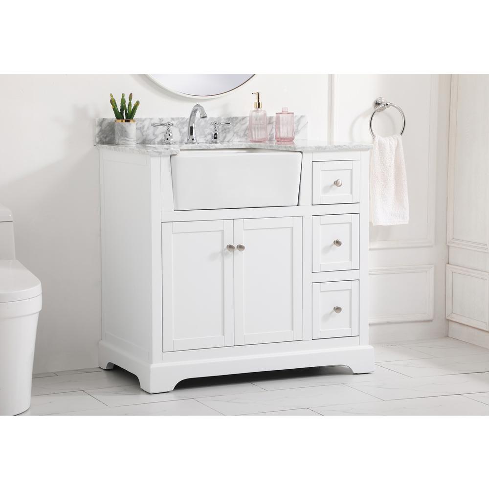 36 inch Single bathroom vanity in white with backsplash. Picture 2