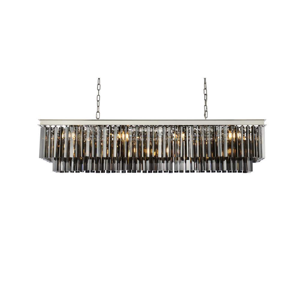 Sydney 12 light polished nickel Chandelier Silver Shade (Grey) Royal Cut Crystal. Picture 2