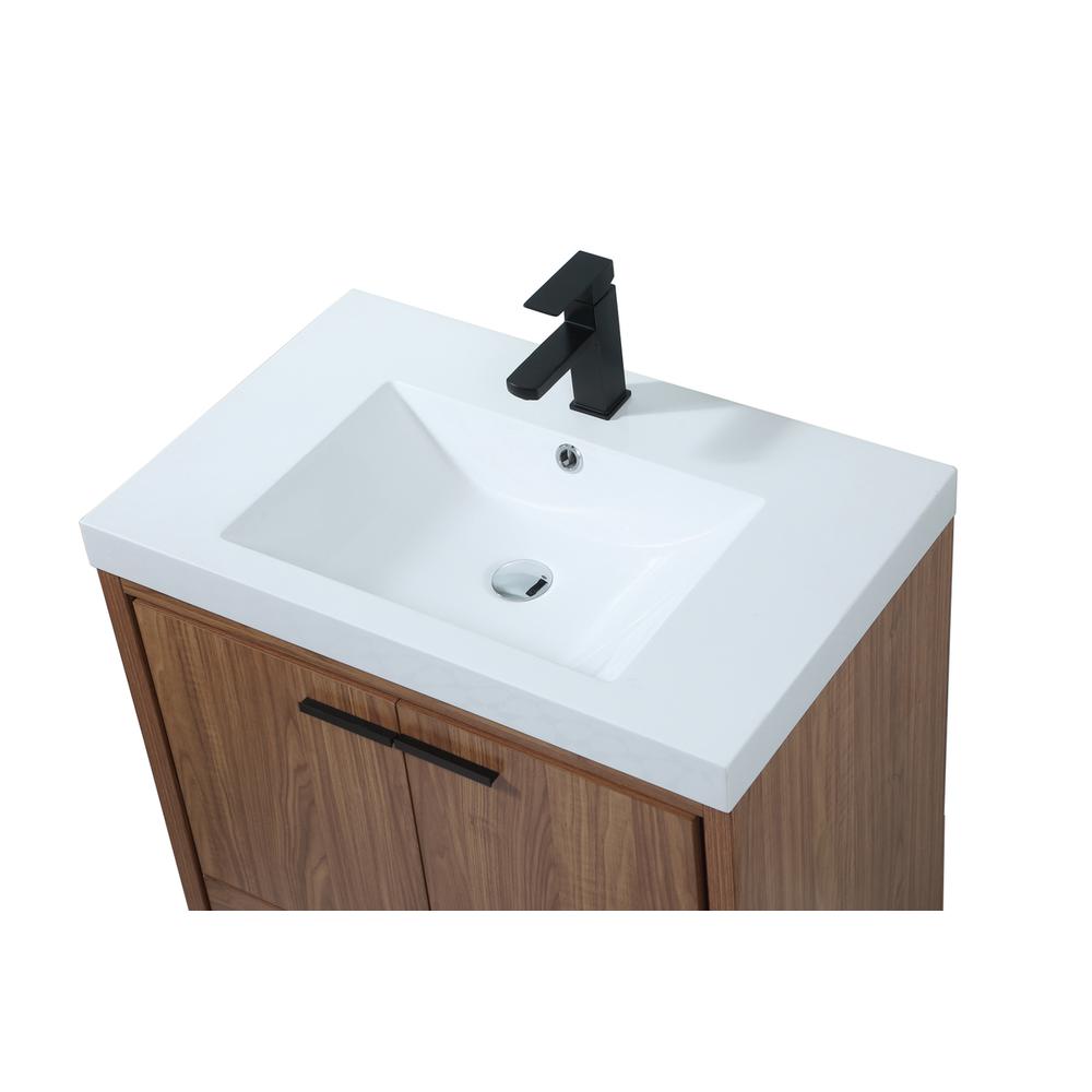 30 inch Single bathroom vanity in walnut brown. Picture 10