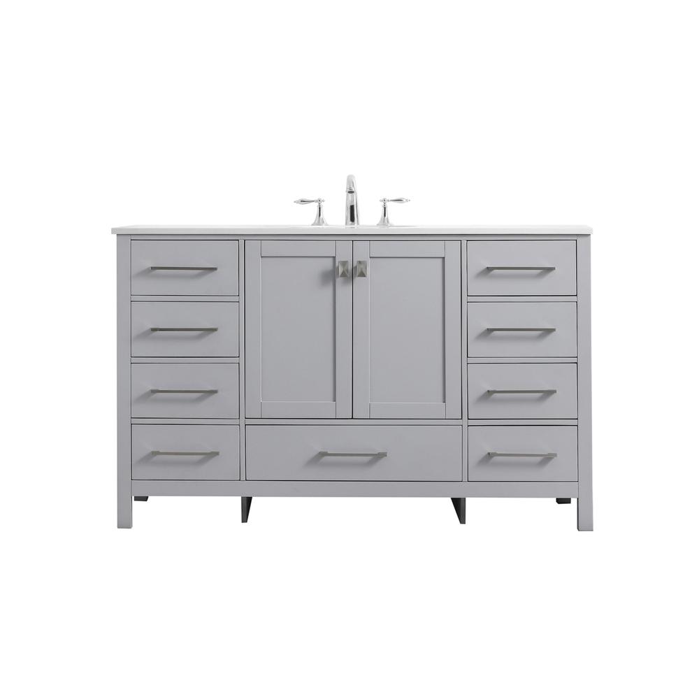54 Inch SIngle Bathroom Vanity In Grey. Picture 1