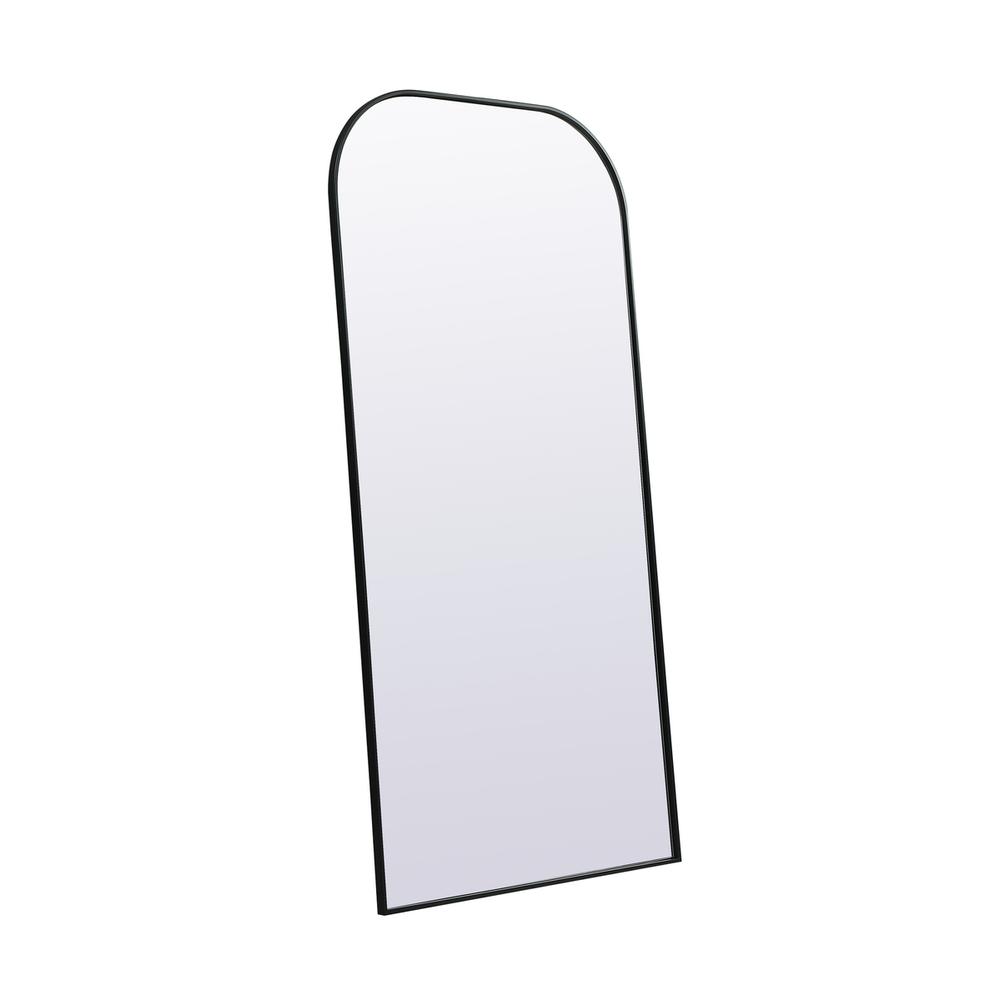 Metal Frame Arch Full Length Mirror 35x72 Inch in Black. Picture 6
