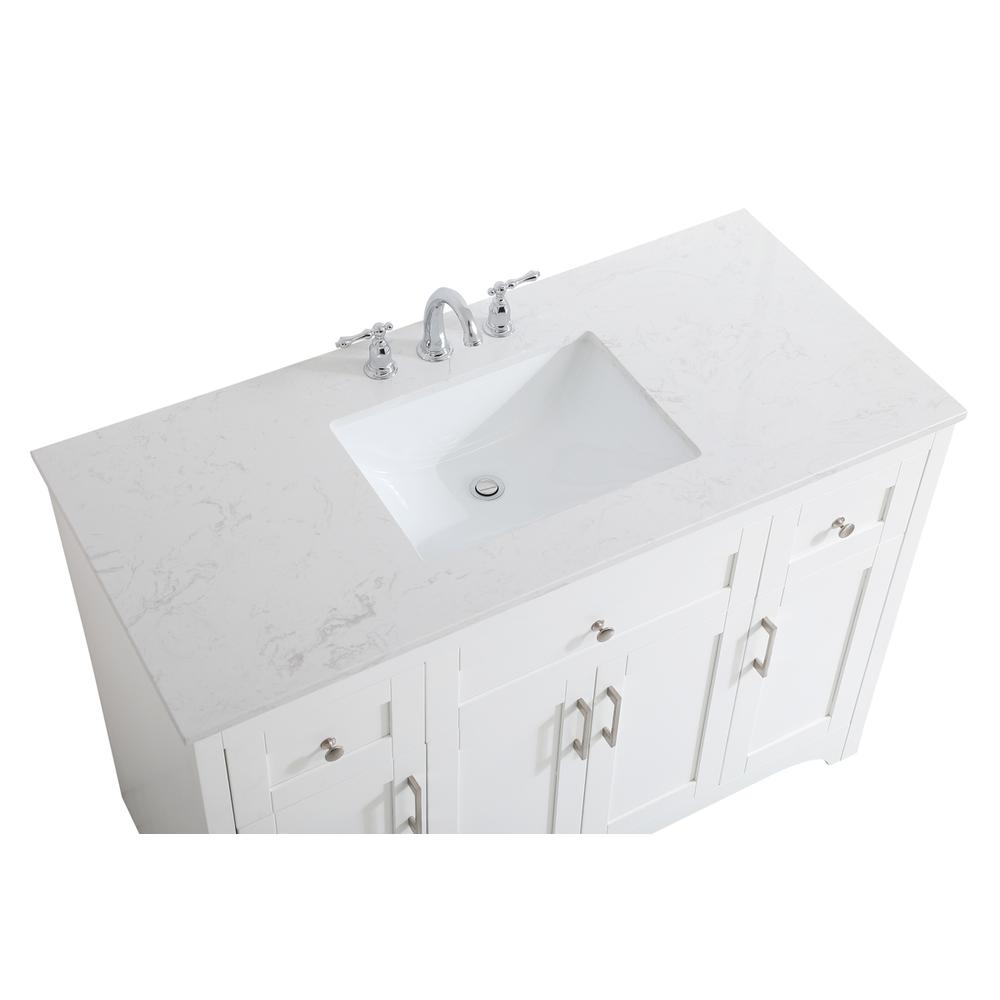 48 inch Single Bathroom Vanity in White. Picture 10
