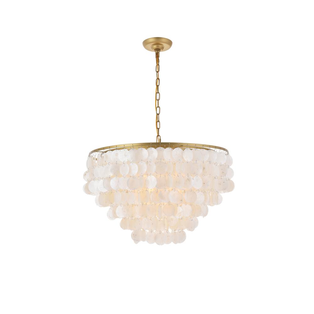 Selene 6 light Brass Pendant. Picture 1