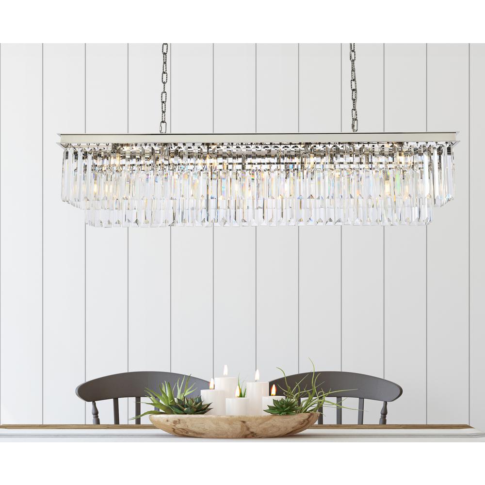 Sydney 12 light polished nickel Chandelier Clear Royal Cut Crystal. Picture 8