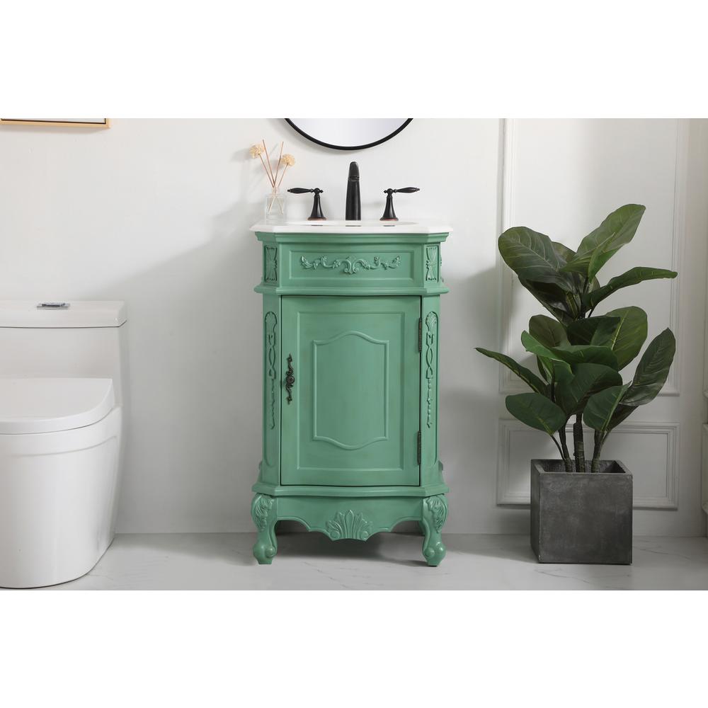 21 inch Single Bathroom vanity in vintage mint. Picture 12