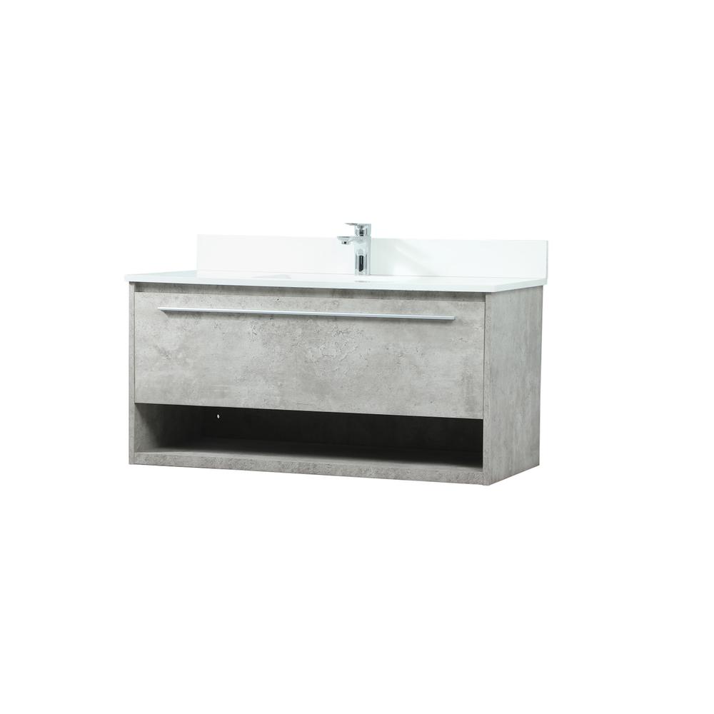 40 inch Single bathroom vanity in concrete grey with backsplash. Picture 7
