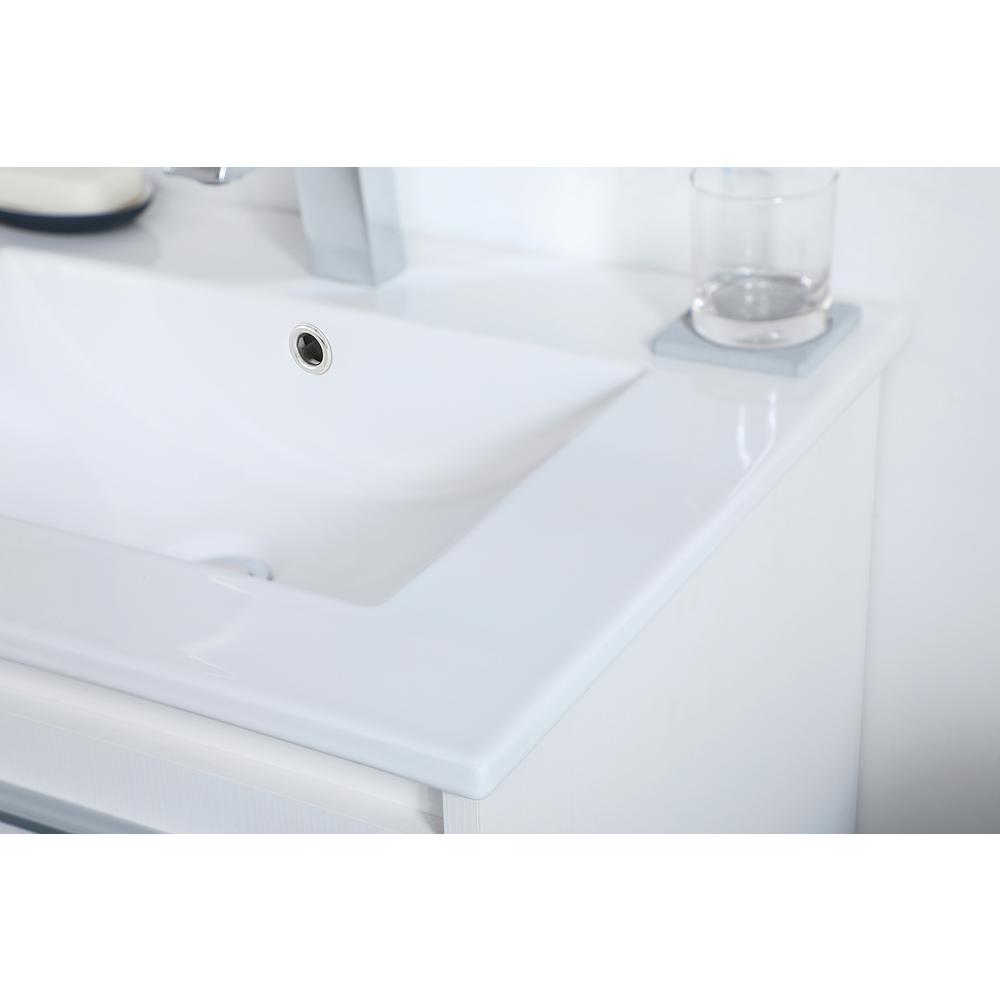 24 inch  Single Bathroom Floating Vanity in White. Picture 4
