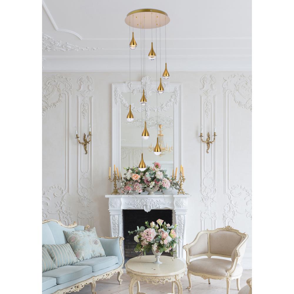 Amherst 24 inch LED chandelier in satin gold. Picture 8