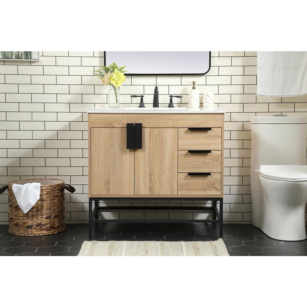 36 inch Single bathroom vanity in mango wood. Picture 14