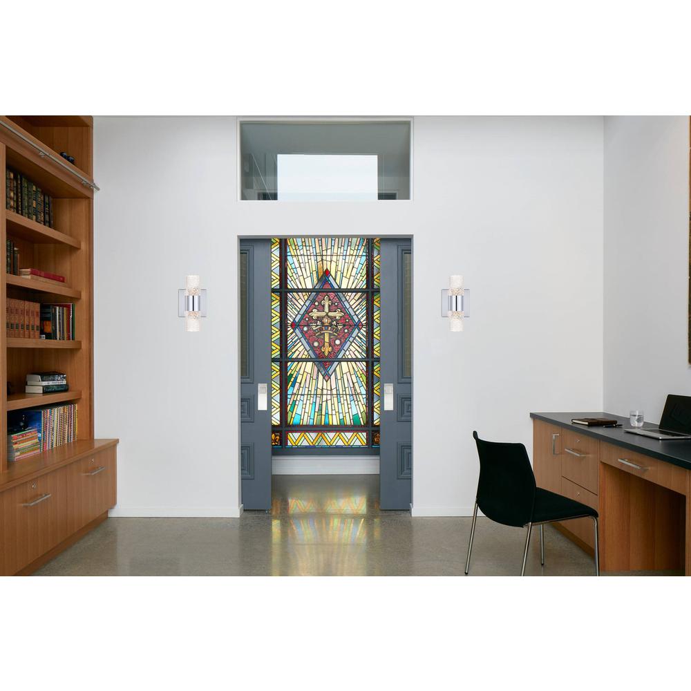 Vega 2 light Chrome LED Wall Sconce. Picture 12