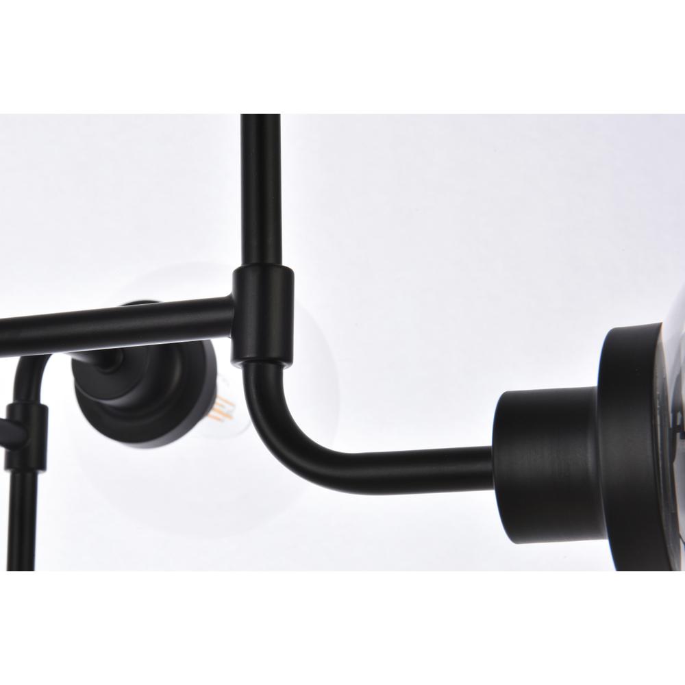 Hanson 8 lights pendant in black with clear shade. Picture 5