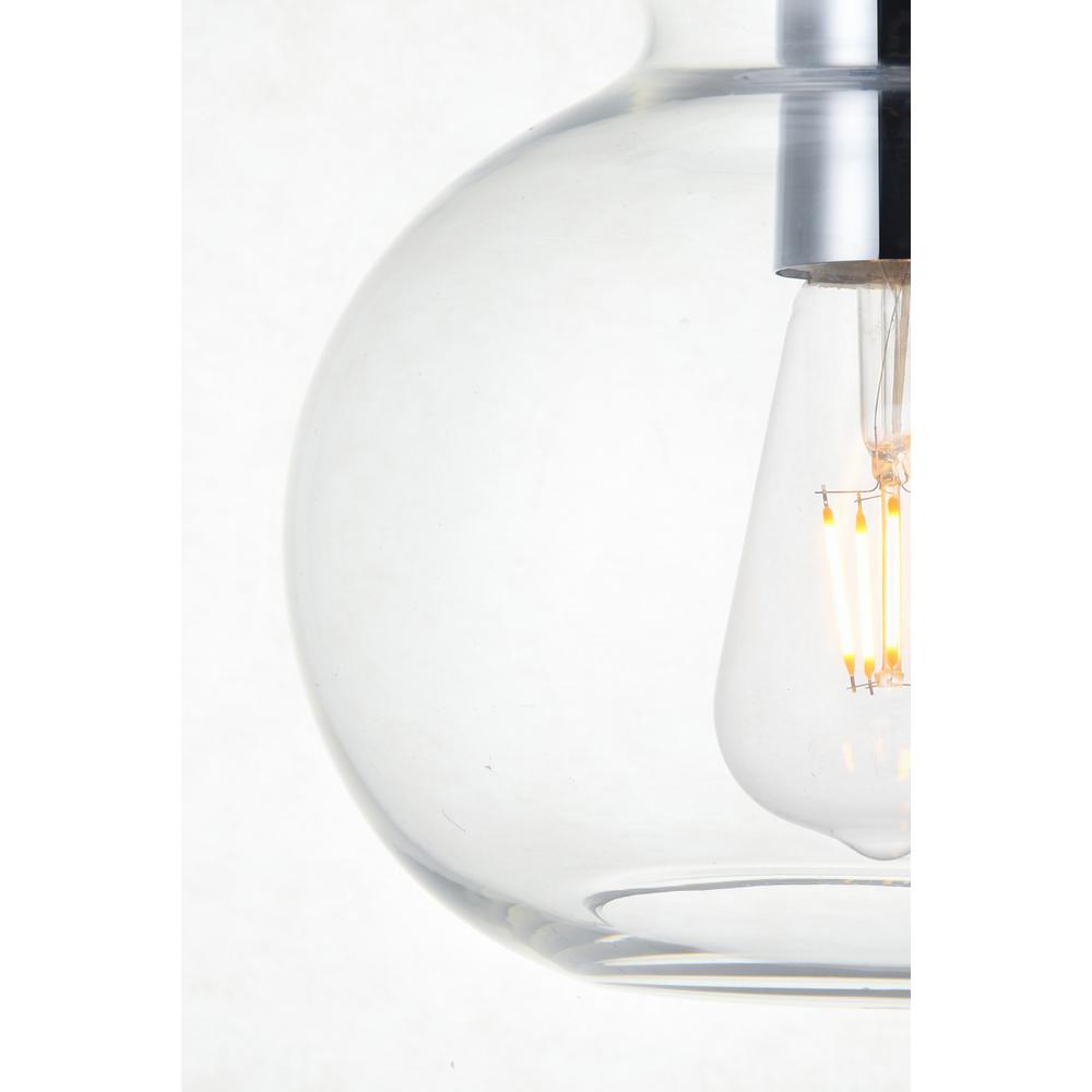 Destry 3 Lights Chrome Pendant With Clear Glass. Picture 5