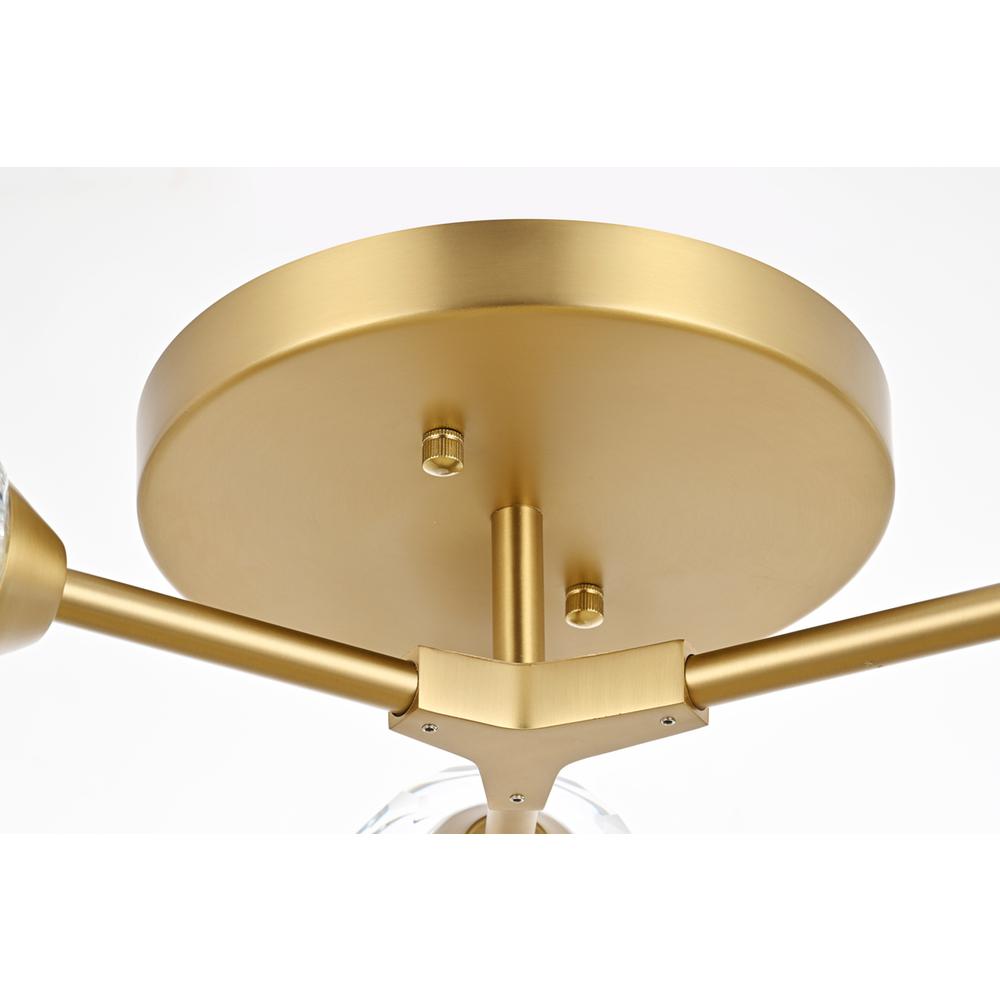Zayne 3 Light Flush Mount in Gold. Picture 4