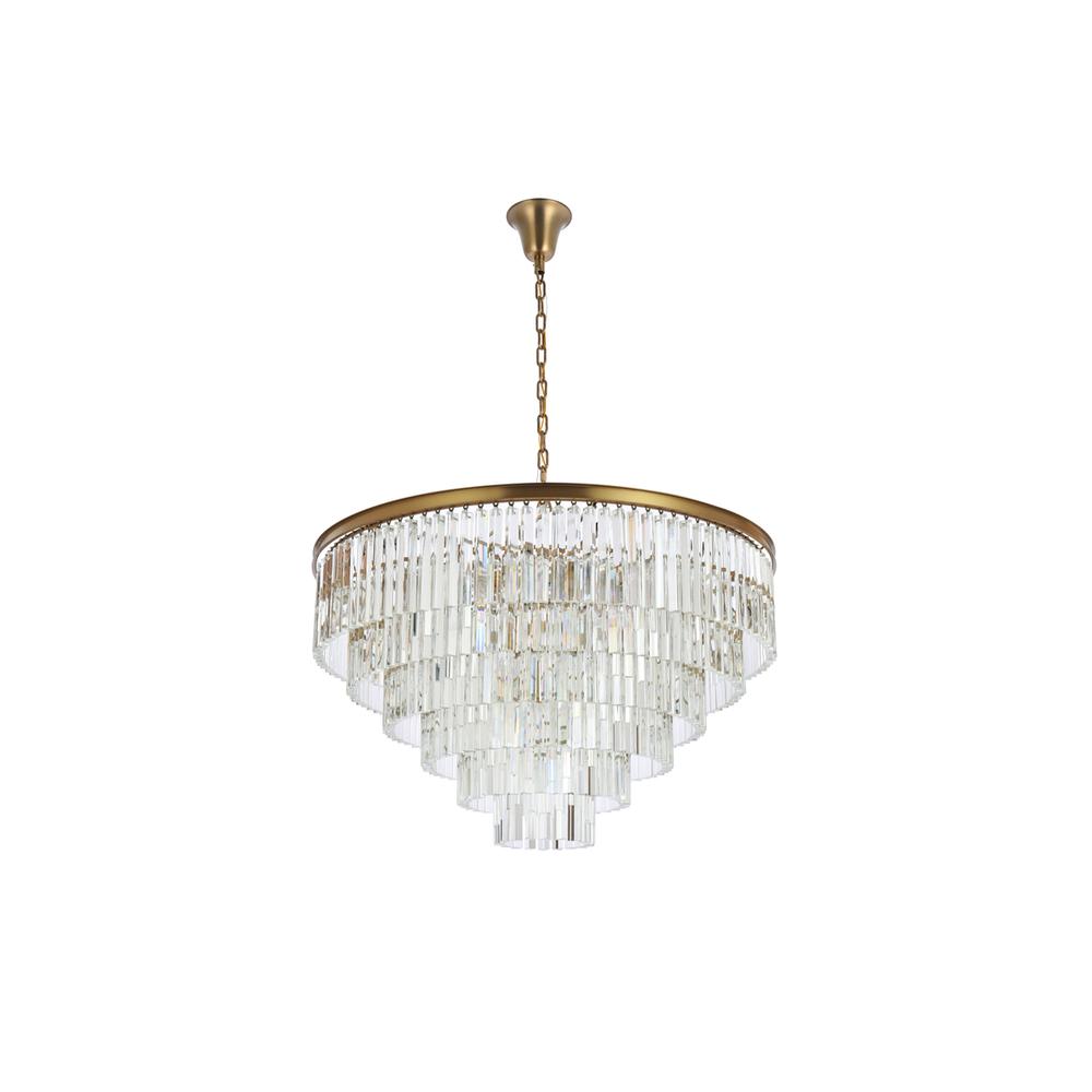 Sydney 44 inch round crystal chandelier in satin gold. Picture 6