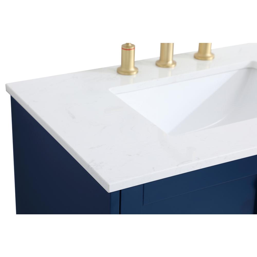 30 inch Single Bathroom Vanity in Blue. Picture 10