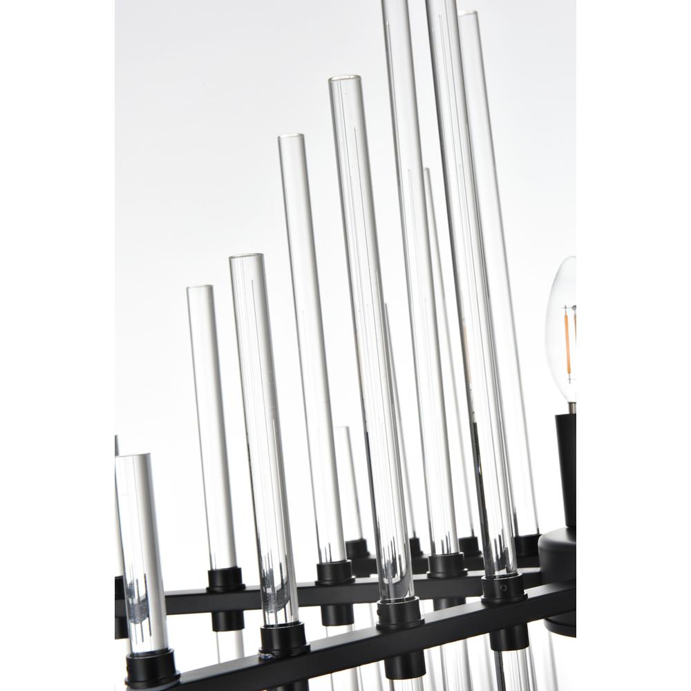 Sienna 23 inch crystal rod pendant in black. Picture 5