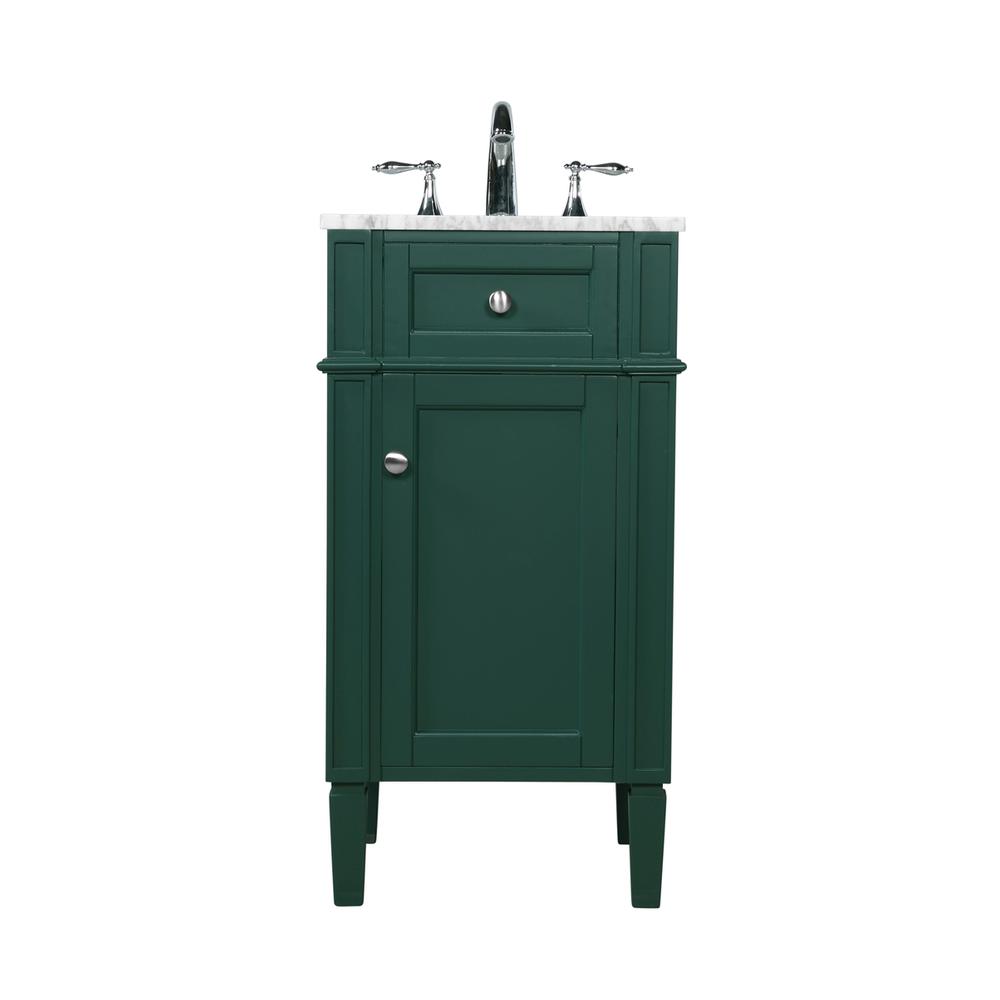 18 inch Single bathroom vanity in green. Picture 1