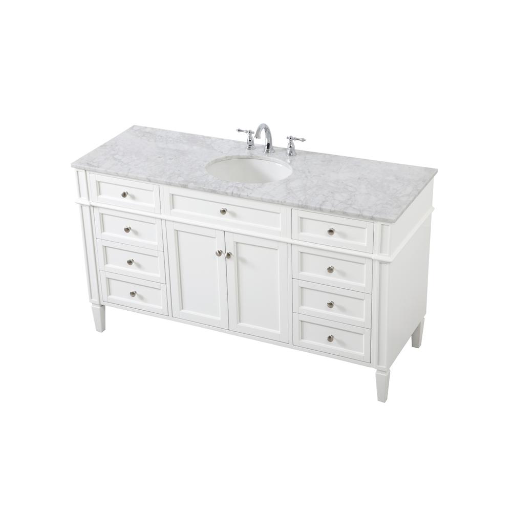 60 inch Single bathroom vanity in white. Picture 8