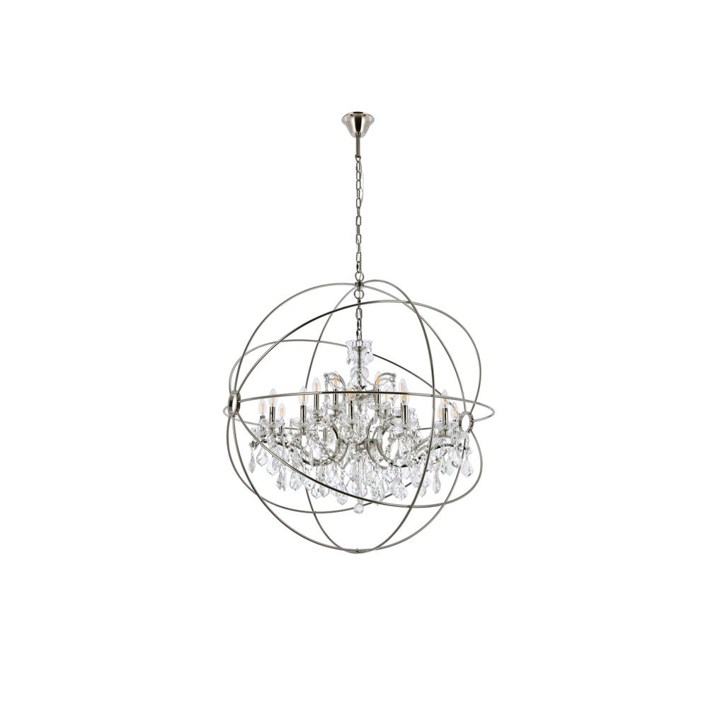 Geneva 18 light polished nickel Chandelier Clear Royal Cut crystal. Picture 6